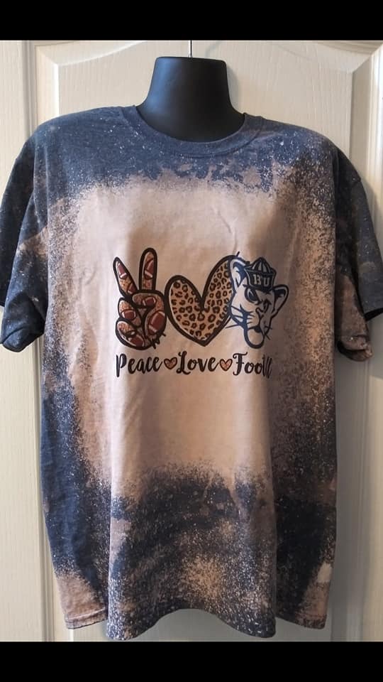 Reworked Tennessee Titans Tie Dye Crop Top T-shirt Bleach 